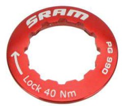 Låsring SRAM för PG-990/PG-970 DH kassett stål för 11T röd